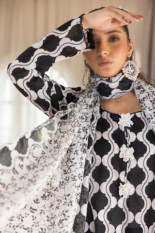 Black & White Vol3 Salina Digital Print Un Stitched 3 Pcs By Regalia Textile D-9