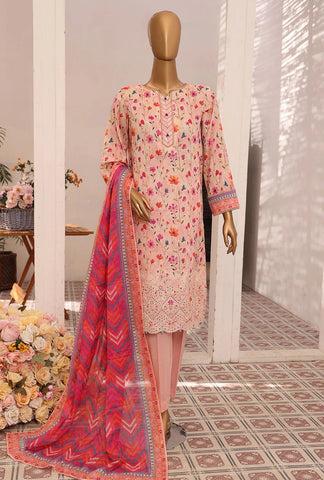 Asasa V2  Emb Lawn Suit Unstitched 3 Piece  Summer Coll -D 3006
