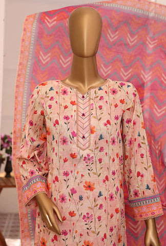 Asasa V2  Emb Lawn Suit Unstitched 3 Piece  Summer Coll -D 3006