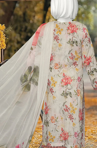 PRINTED & EMBROIDERED LAWN SLUB 3 PIECE UNSTITCHED COLLECTION BY KARIMI D-4