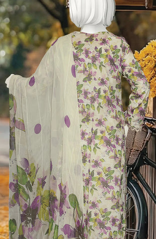 PRINTED & EMBROIDERED LAWN SLUB 3 PIECE UNSTITCHED COLLECTION BY KARIMI D-5