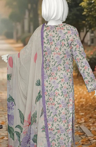 PRINTED & EMBROIDERED LAWN SLUB 3 PIECE UNSTITCHED COLLECTION BY KARIMI D-8