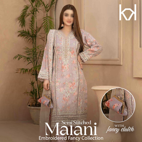 D-9366 MALANI Fancy Embroidered Organza Collection'23 By Tawakkal Fabric Semi-Stitched
