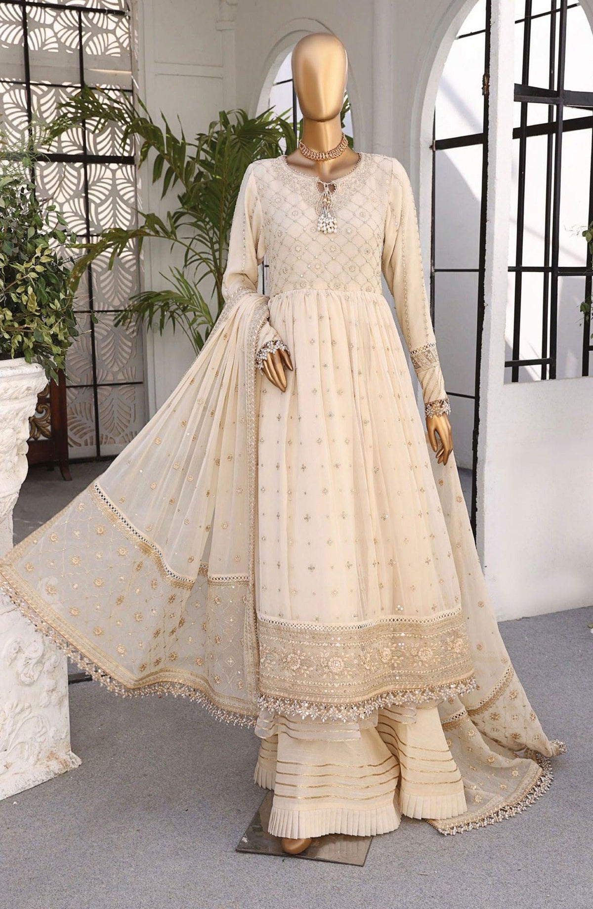 Cortesia Luxury Emb Chiffon Coll'24 By HZ Tex D-CC 06 CORAL MIST