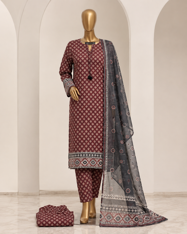 Sadabahar Printed Lawn Vol-14 | 3 Piece Stitched Suit D-3