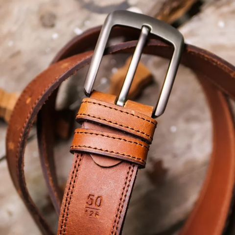 JILD Rustic Leather Belt-Double Stitch