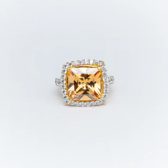 GOLD CHAMPAGNE SQUARE RING
