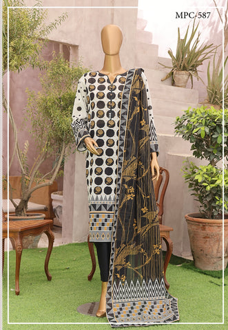 Magic Print Collection Vol-01 3pcs Unstitched By Hz D-10