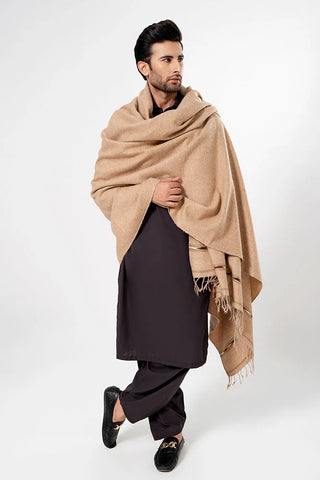 Regal Winter Mens Shawl Light Brown