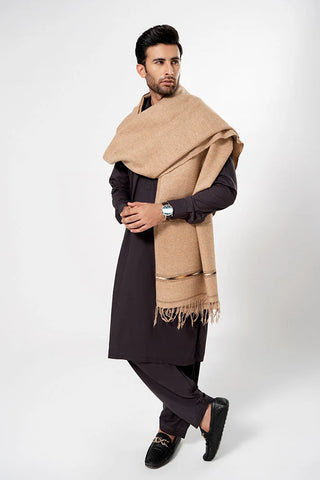 Regal Winter Mens Shawl Light Brown
