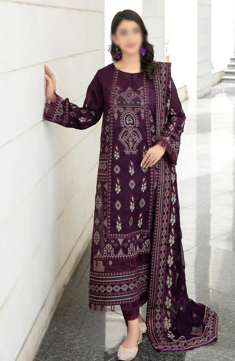 Elysia Luxury Embroidered Lawn Collection'24 D-884