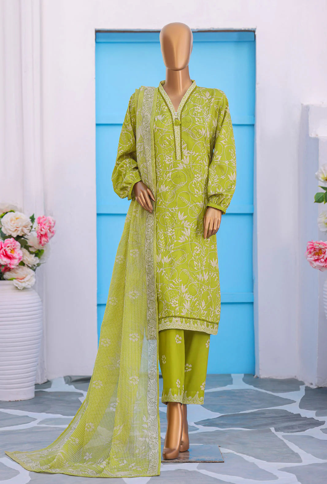 Mother Linen Embroidered Un-Stitched Collection D-5