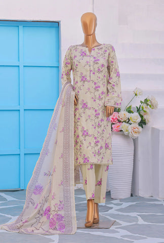 Mother Linen Embroidered Un-Stitched Collection D-10