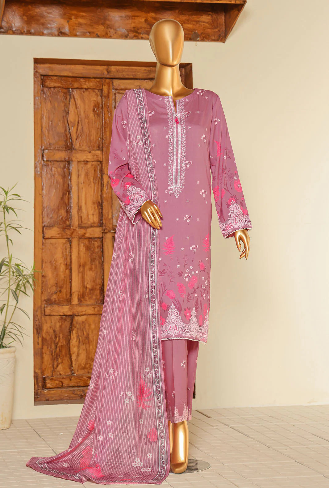 Mother Linen Embroidered Un-Stitched Collection D-11