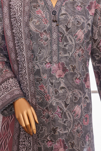 PREMIUM KHADDAR CHIMKI PRINTED 3PC UNSTITCHED COLL BY HZ D-5