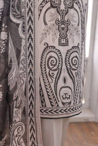 PREMIUM KHADDAR CHIMKI PRINTED 3PC UNSTITCHED COLL BY HZ D-3