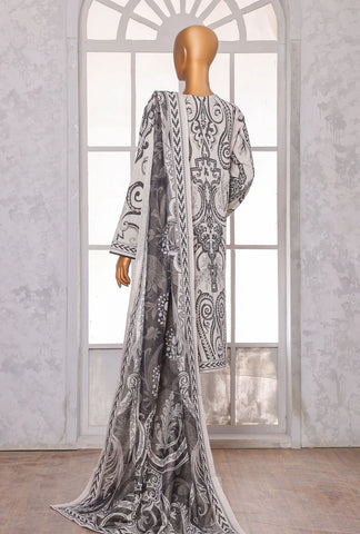 PREMIUM KHADDAR CHIMKI PRINTED 3PC UNSTITCHED COLL BY HZ D-3