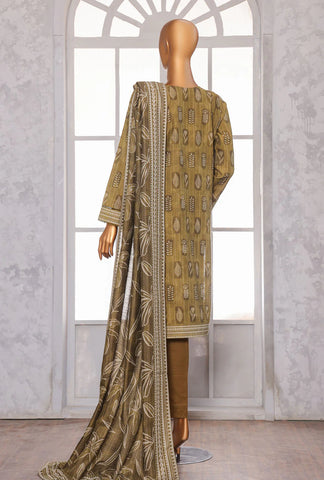 PREMIUM KHADDAR CHIMKI PRINTED 3PC UNSTITCHED COLL BY HZ D-8