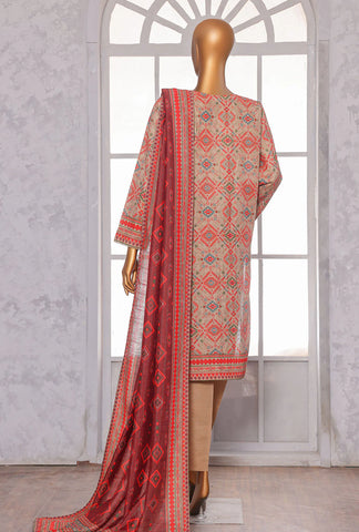 PREMIUM KHADDAR CHIMKI PRINTED 3PC UNSTITCHED COLL BY HZ D-12
