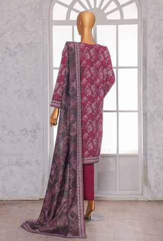 PREMIUM KHADDAR CHIMKI PRINTED 3PC UNSTITCHED COLL BY HZ D-2