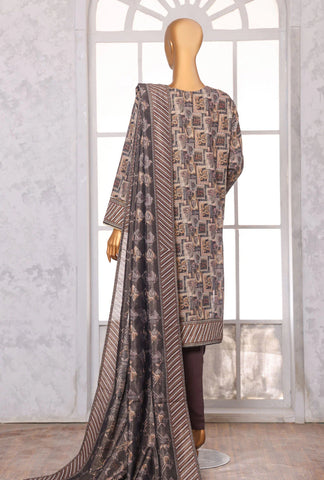 PREMIUM KHADDAR CHIMKI PRINTED 3PC UNSTITCHED COLL BY HZ D-13