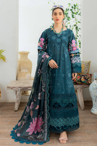 D-55 A Janan Lawn  Print Embroidered Coll"24 Marjjan By Zohaib Arts