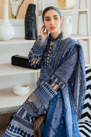 D-56 A Janan Lawn  Print Embroidered Coll"24 Marjjan By Zohaib Arts