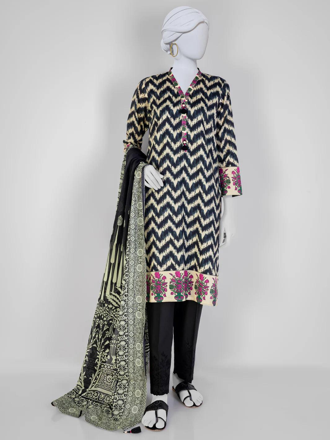 Panjnad By J. Collection'24 Unstitched Three Piece. D-1240