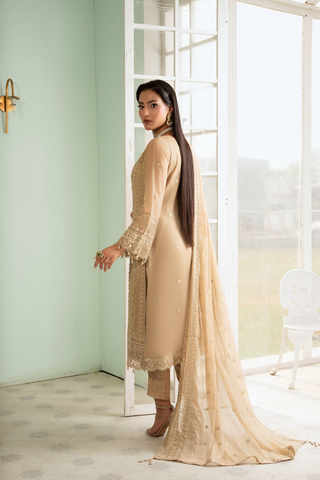 Sangeet by Afshan Arts | Luxury Chiffon 3 Piece Semi-Stitched Suit D-3
