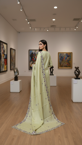 Nazik by Afshan Arts | Cross-Stitch Embroidered Cotton 3 Piece Unstitched Suit D-3