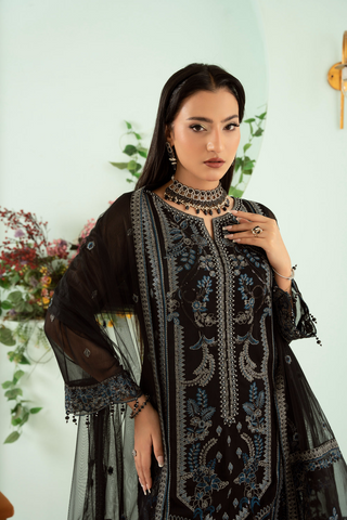Sangeet by Afshan Arts | Luxury Chiffon 3 Piece Semi-Stitched Suit D-4