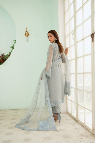Sangeet by Afshan Arts | Luxury Chiffon 3 Piece Semi-Stitched Suit D-5