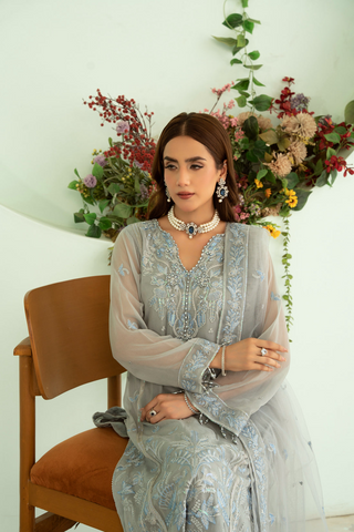 Sangeet by Afshan Arts | Luxury Chiffon 3 Piece Semi-Stitched Suit D-5