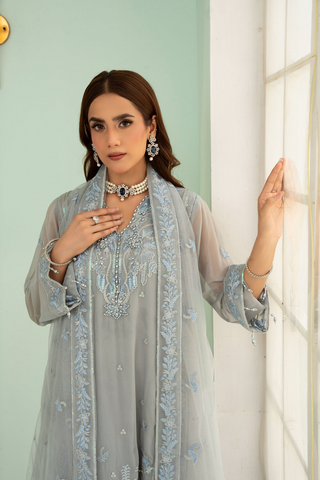 Sangeet by Afshan Arts | Luxury Chiffon 3 Piece Semi-Stitched Suit D-5
