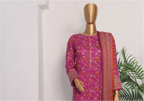 Hz Platinum Digital Printed With Zari Dupatta  Coll25 D-02