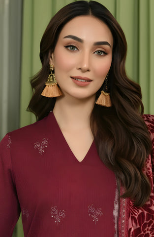 Sobia Waseem Queen Embroidered Sweet Peach Unstitched 3 Piece Suit D-6