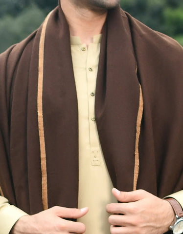 Regal Winter Mens Shawl Dark Brown