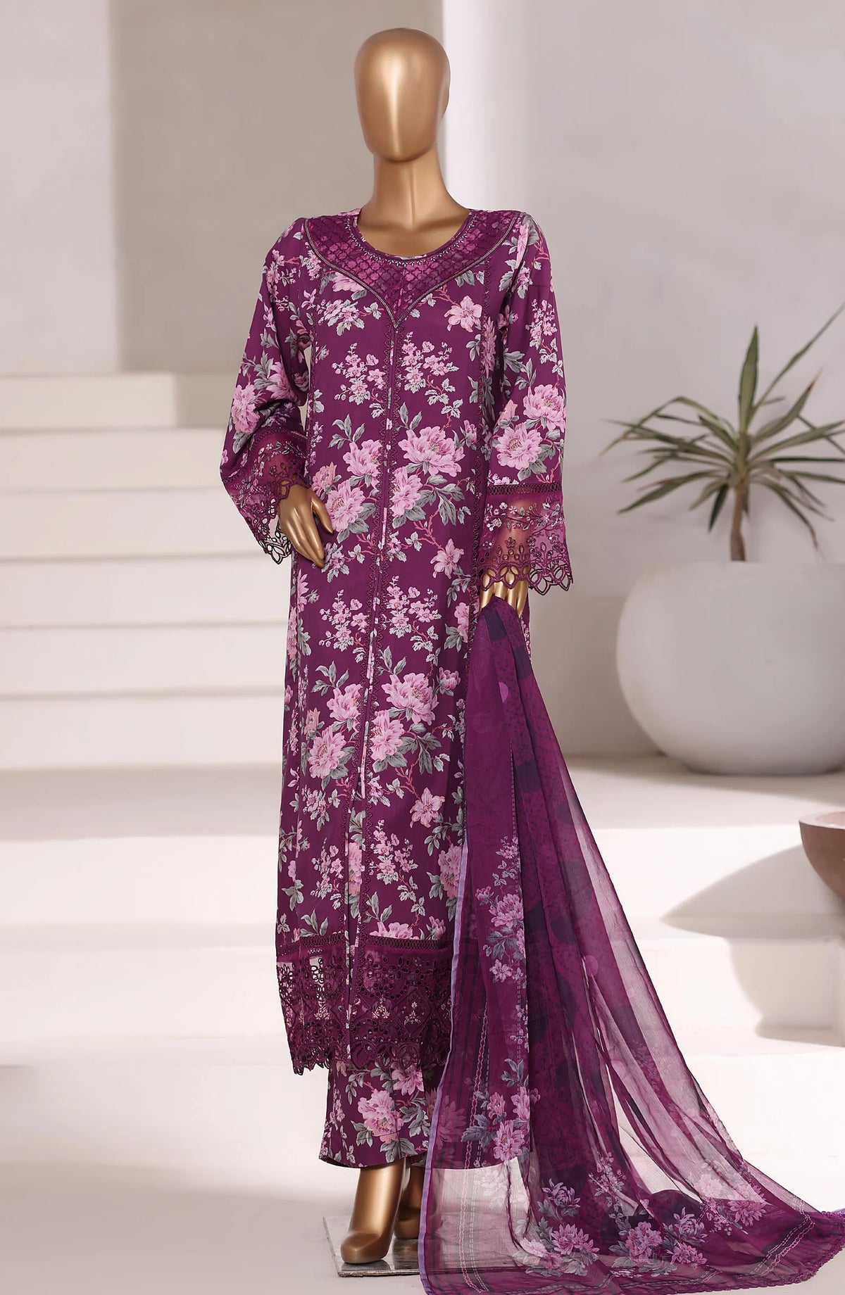 Sadabahar Festive Emb Viscose RTW Stitched 3 Piece D-2