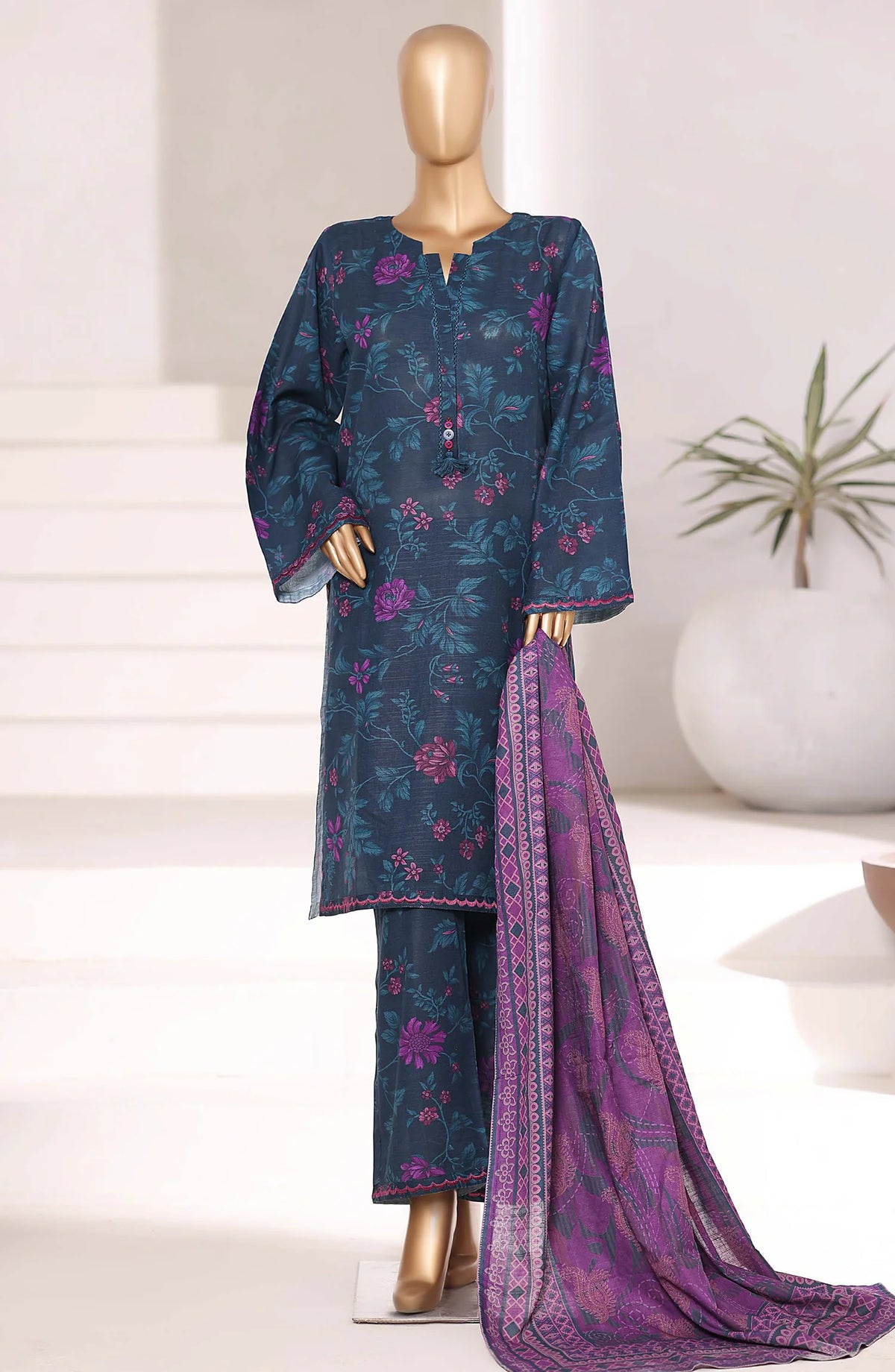 Sadabahar Khaddar RTW Embroidered Coll Stitched 3 Piece D-01