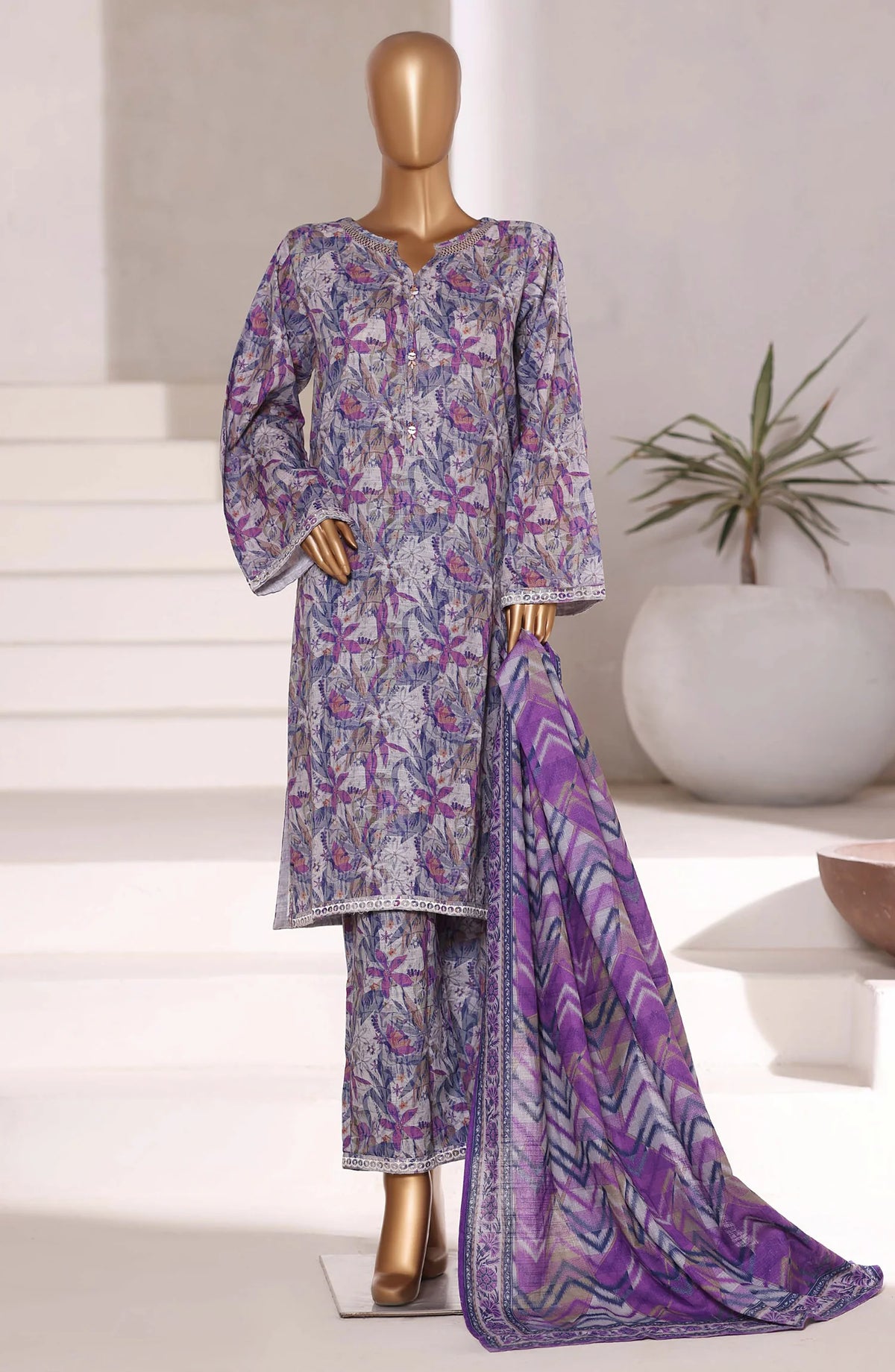 Sadabahar Khaddar RTW Embroidered Coll Stitched 3 Piece D-02