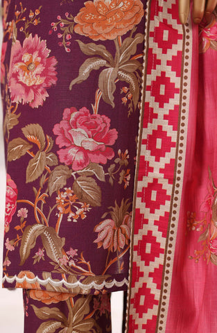 Sadabahar Khaddar RTW Embroidered Coll Stitched 3 Piece D-03