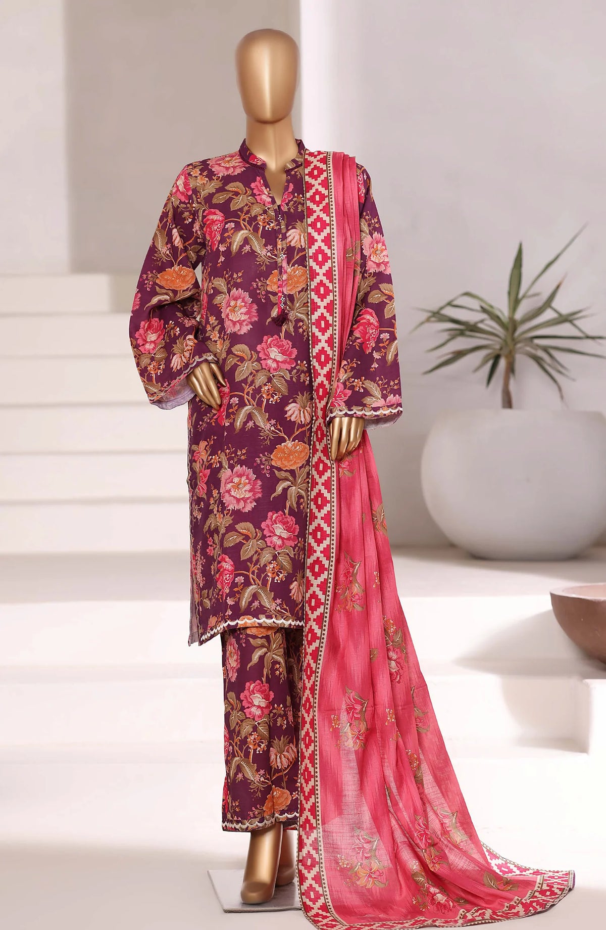 Sadabahar Khaddar RTW Embroidered Coll Stitched 3 Piece D-03