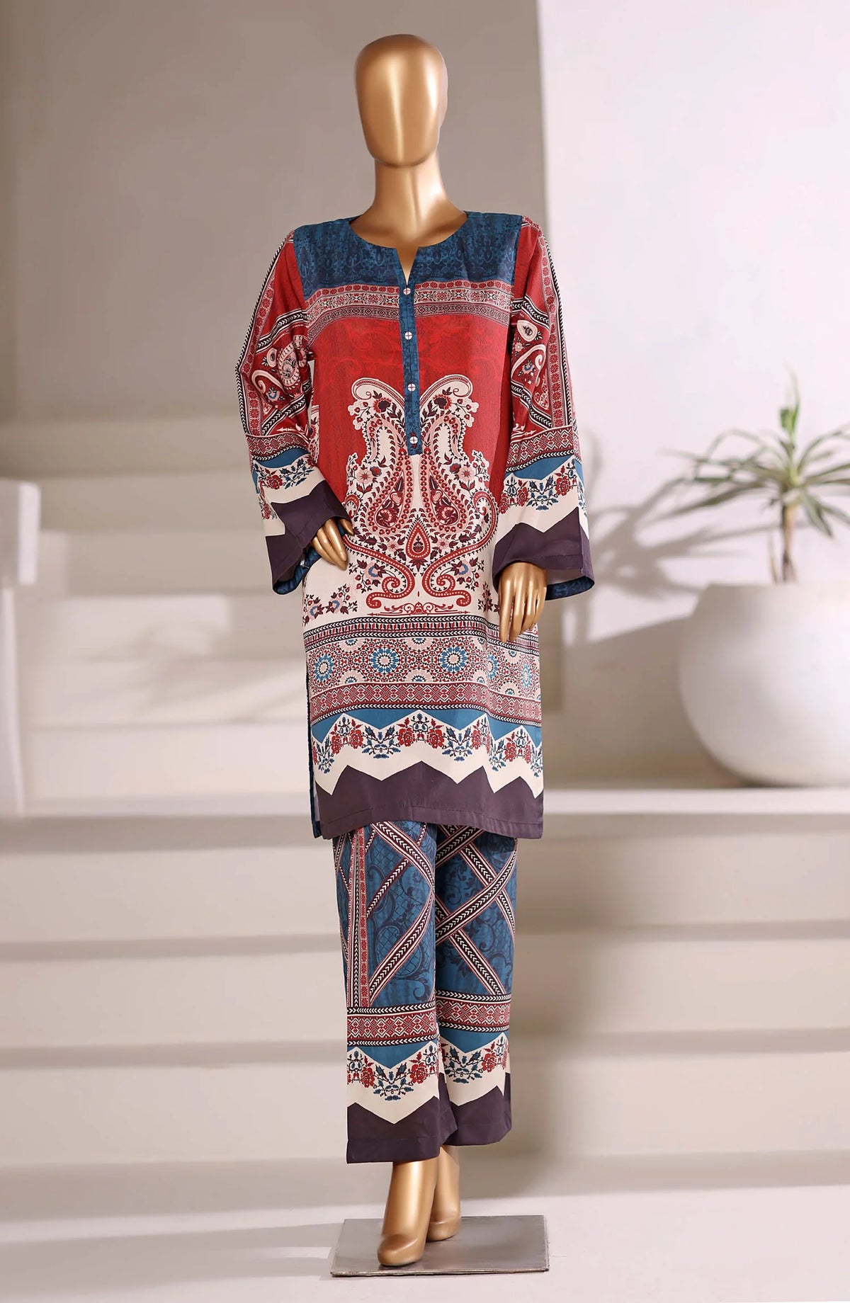 Sadabahar Printed Viscose Stitched 2 Piece Set SB-2