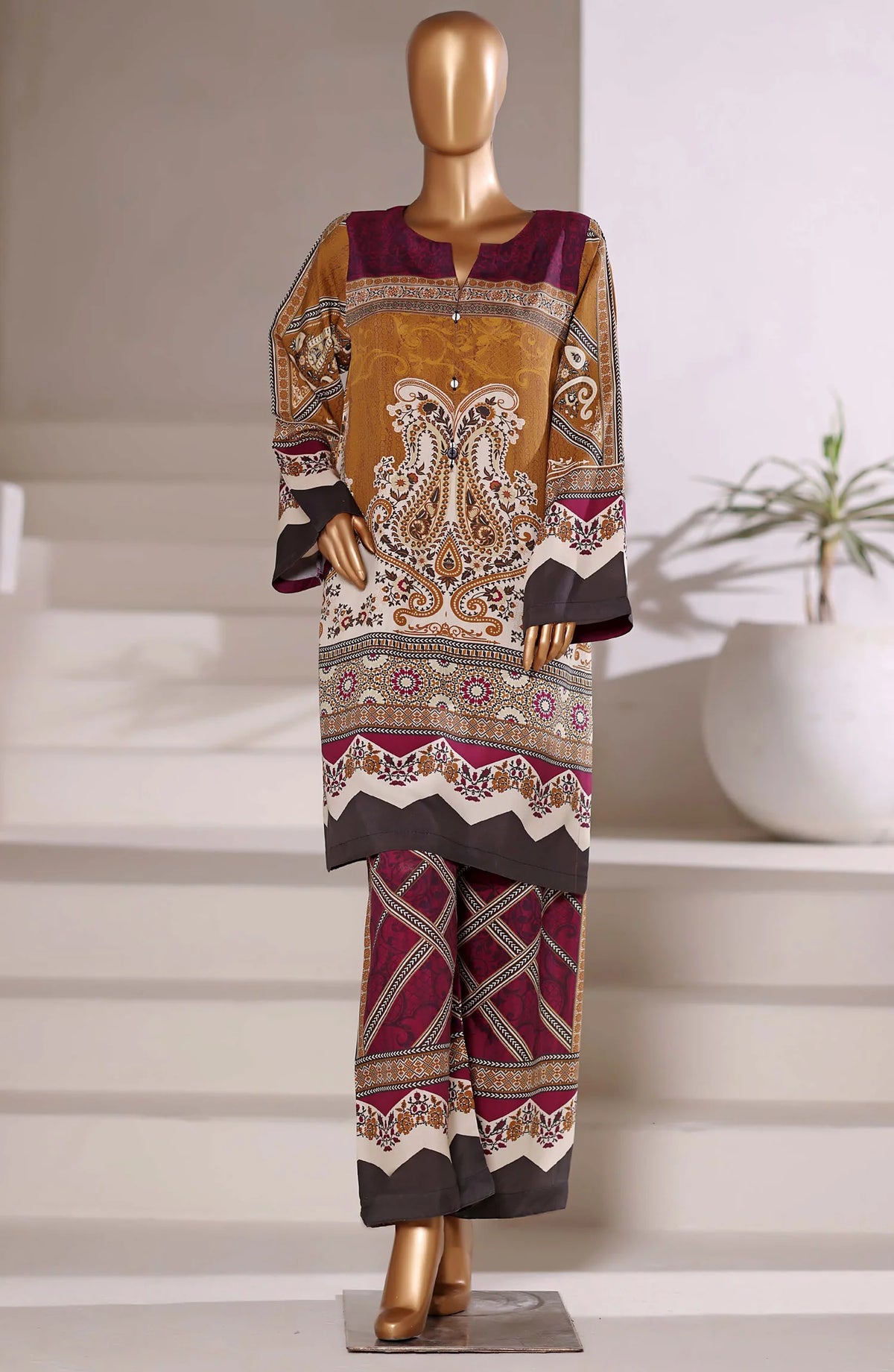 Sadabahar Printed Viscose Stitched 2 Piece Set SB-5
