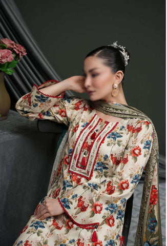 Salina Linen Vol-4  Un Stitched 3 Pcs D-03  REGALIA TEXTILE