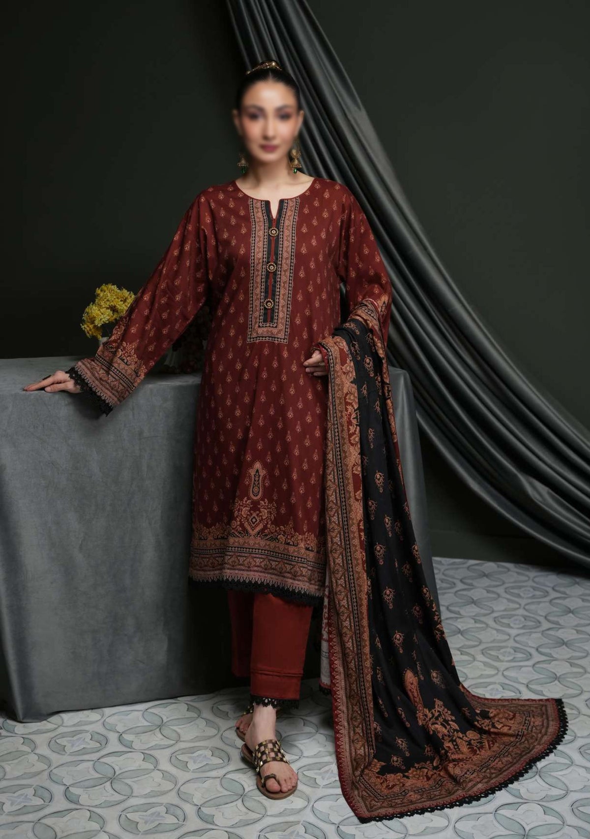 Salina Linen Vol-4  Un Stitched 3 Pcs D-04  REGALIA TEXTILE