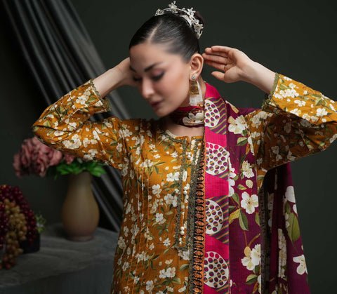 Salina Linen Vol-4  Un Stitched 3 Pcs D-05  REGALIA TEXTILE