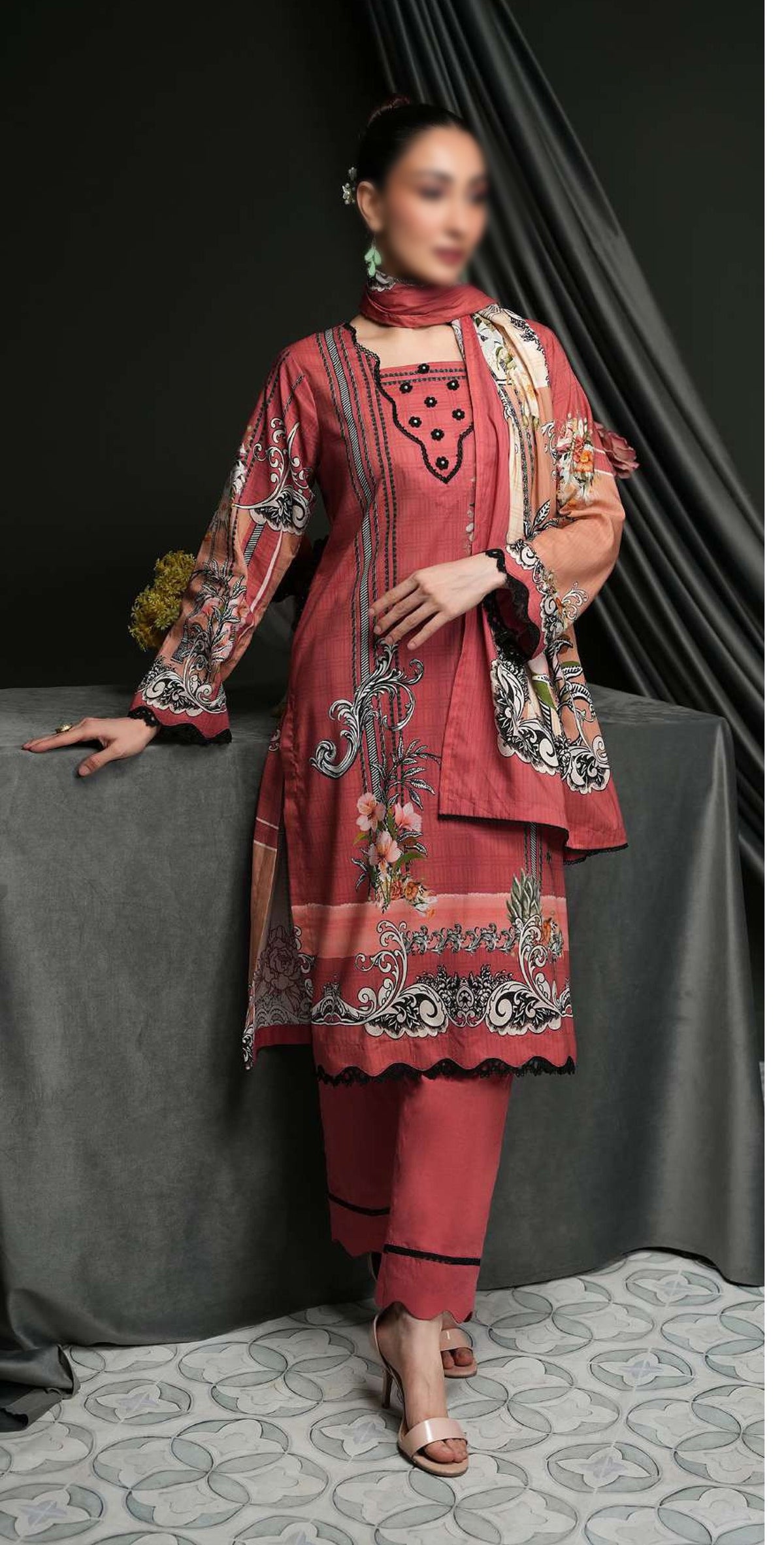 Salina Linen Vol-4  Un Stitched 3 Pcs D-06  REGALIA TEXTILE