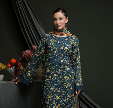 Salina Linen Vol-4  Un Stitched 3 Pcs D-07  REGALIA TEXTILE