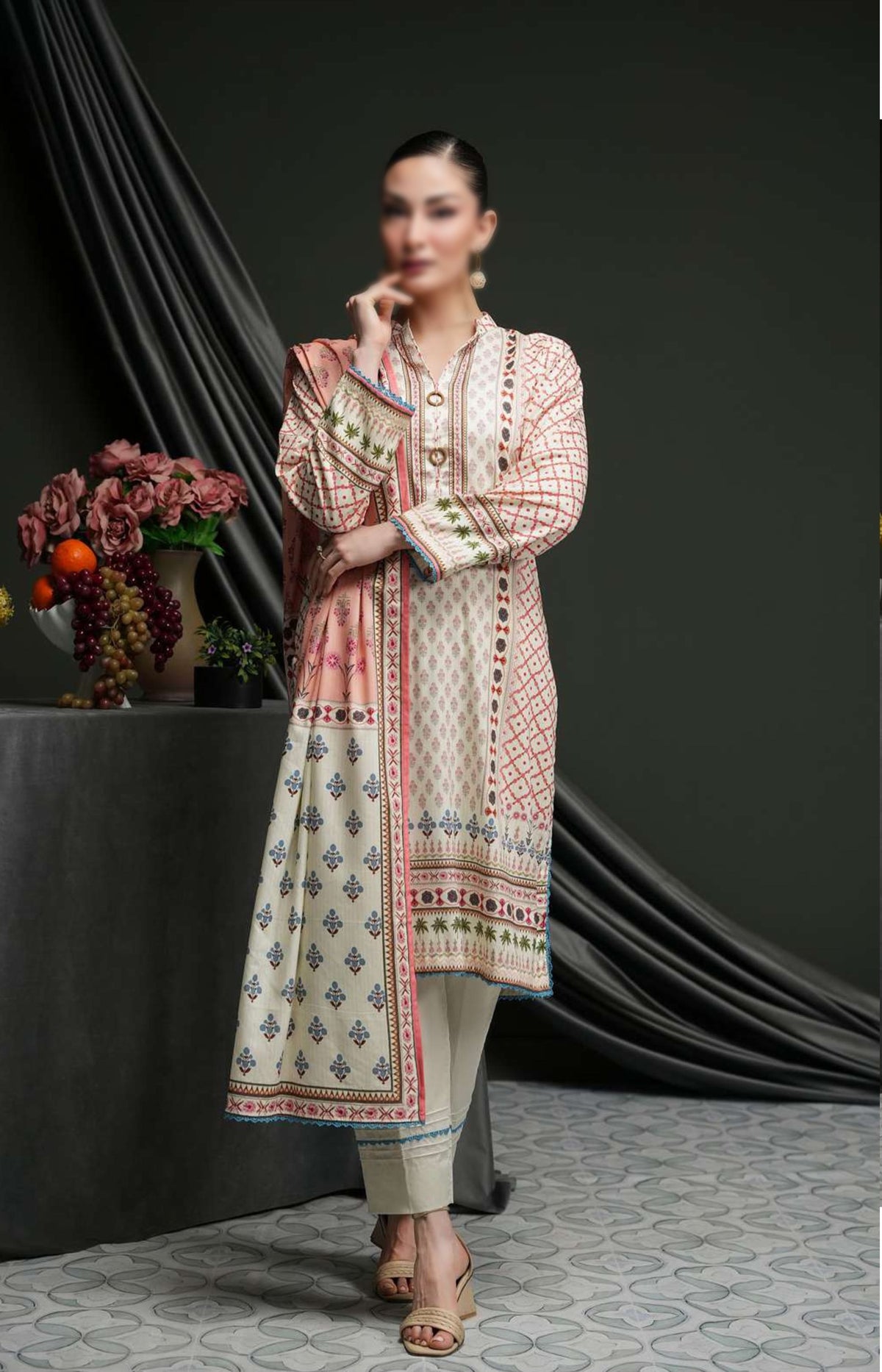 Salina Linen Vol-4  Un Stitched 3 Pcs D-01  REGALIA TEXTILE